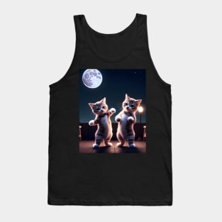 Adorable Cat Illustration- Modern Digital Art Tank Top